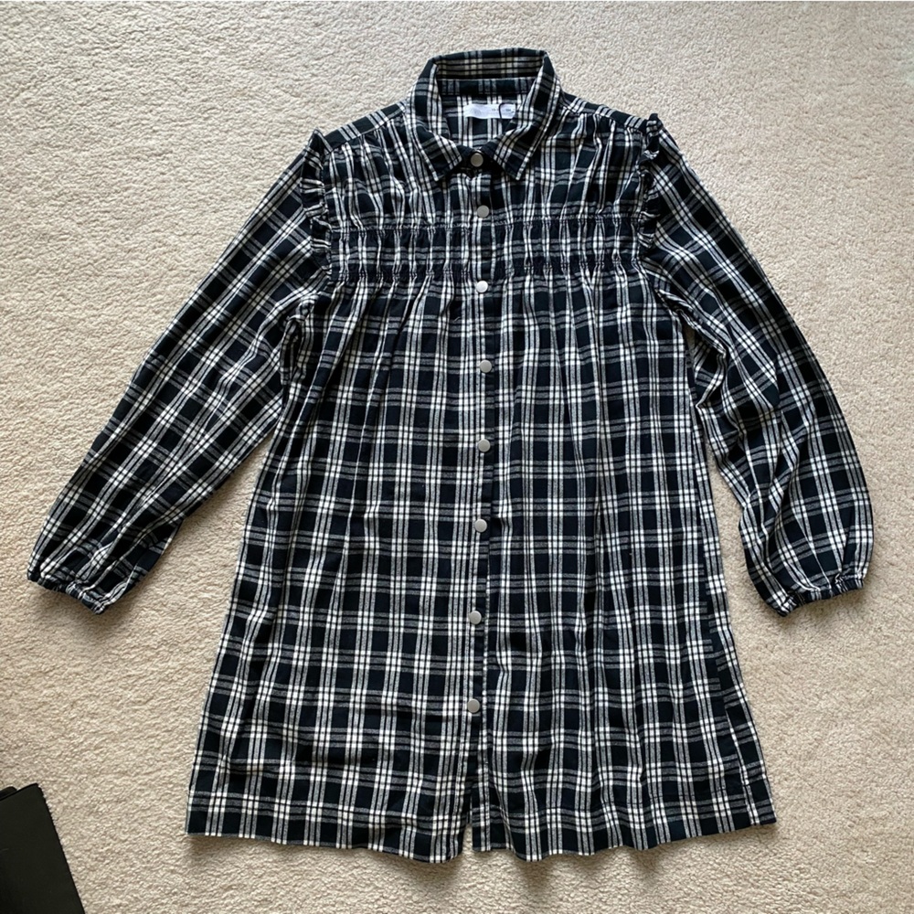 ZARA LONG SLEEVE PLAID MINI DRESS (girls 13/14)